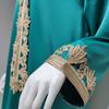Ramadan Muslim Gold Embroidery Dresses Abayas Dubai Casual Kaftan Robe Ethnic Costumes with Long Sleeve for Womens