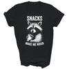 Snacks Make Me Nicer Raccoon Animal Unisex Shirt Gift