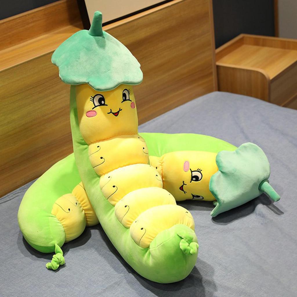 Cute Caterpillar Plush Hug Pillow Stuffed Animal Toy Decorative Pillows for Bedroom, Living Room