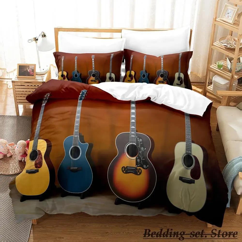Fire Guitar Bedding Set Single Twin Full Queen King Size Bed Set Adult Kid Bedroom Duvetcover Sets Anime Parure De Lit Bed