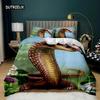 Snake Duvet Cover Wild Animal Comforter Cover Exotic Fairy Rose Twin Bedding Set African Wildlife Style Polyester Quilt Cover