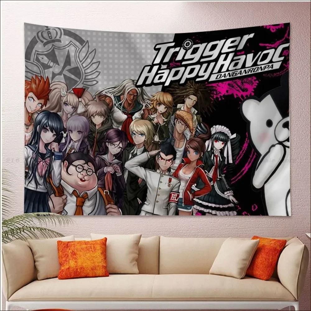 Настенный гобелен Аниме Danganronpa Стильный Хаджиме Нагито Арт Смелый Акцент для Комнаты Поклонников Мистического Аниме Danganronpa 74x94cm(29x37in)