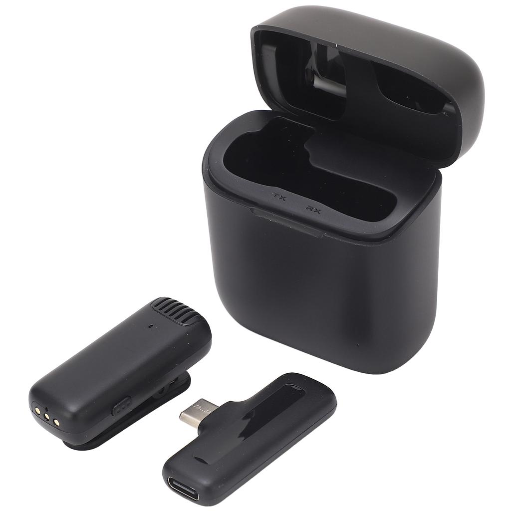 Lavalier Microphone Noise Reduction Lavalier Mic with Charging Case for Video Recording Interview Vlog Live Streaming