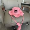 Moving Rabbit Ears Straw Hat Cute Cartoon Children's Hat Summer Outing Visor Fisherman Hat