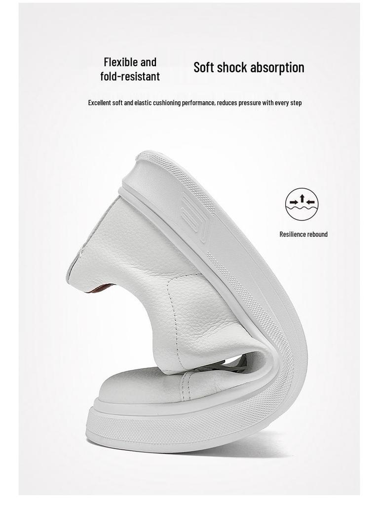 Cardile Crocodile Men's Autumn Skate Shoes: Comfortable, Thick-Soled, Slip-On Leather Casuals