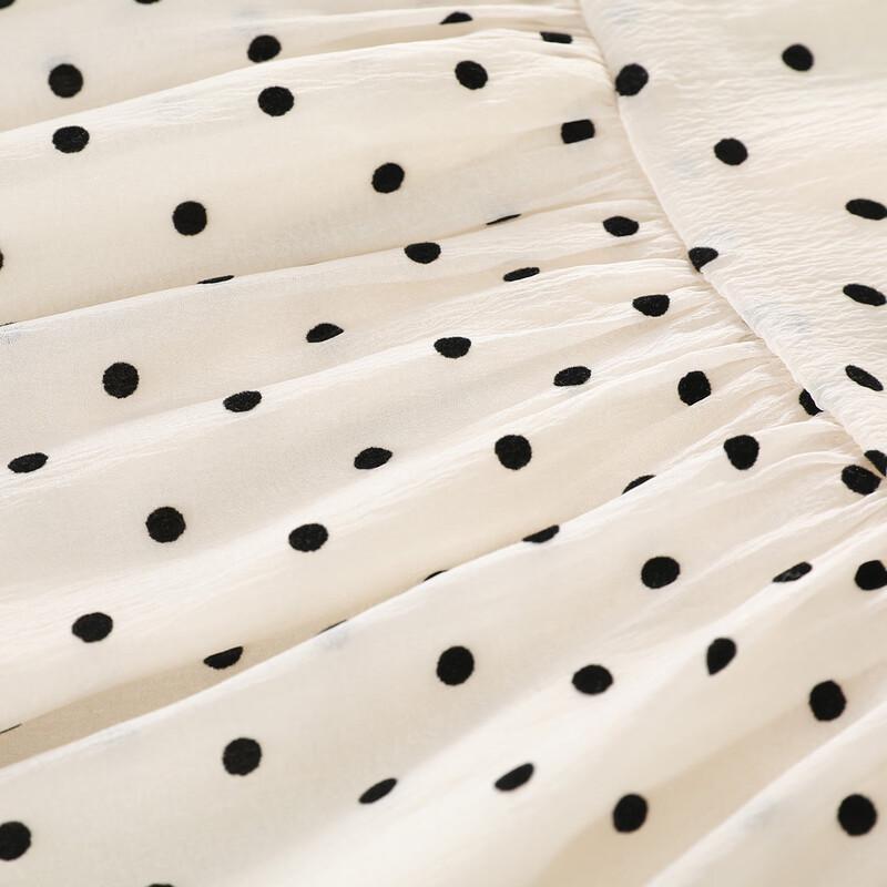 Montagut Kids Girls' French Square Neck Polka Dot Vest Dress