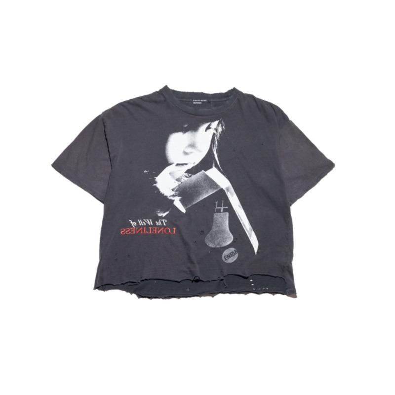 Letter printing retro portrait American tide brand loose men's and women's casual short-sleeved T-shirt tide