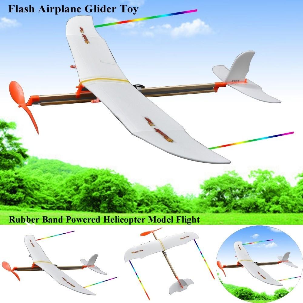 Leichter Gummibandbetriebener Hubschrauber Beliebtes DIY Montage Flugzeuge Spielzeug für Kinder Draußen