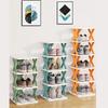 Durable Multi-Layer Plastic Shoe Rack Foldable Detachable Storage Vertical Sturdy Shoe Organizer Ideal For Home Dorm Living Room