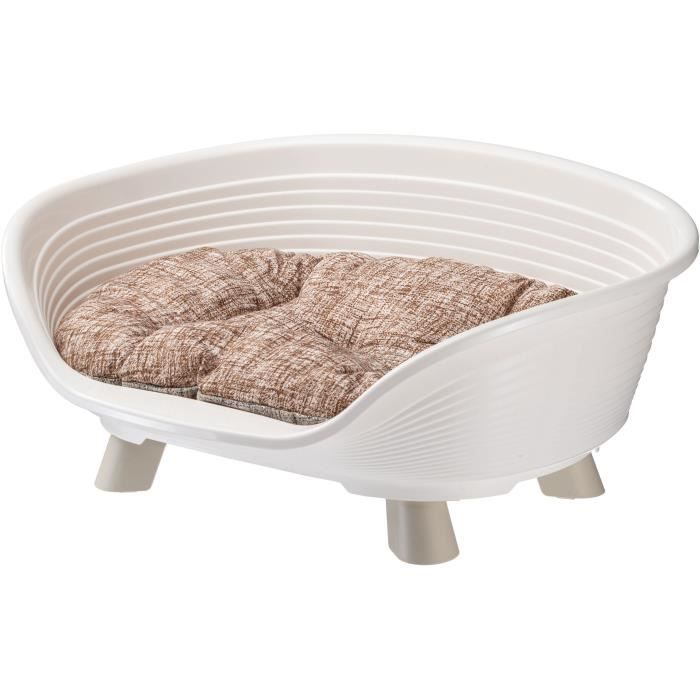 Basket Bed Cushion Relax White - Size M - 64 X 48 X 25 Cm - FERPLAST