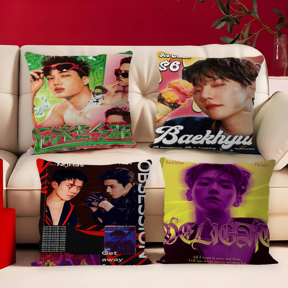 Krop E-X-O Group Pillow Cover for Bedroom Room and Living Room Sofa Decorative Cushion Cover