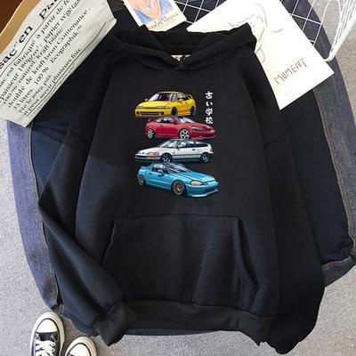 Anime Initial D Hoodie JDM Mix Civic CRX Integra Printed Hoodies Unisex Wo Unisex Fashion Tops Hooded Streetwear Sweatshirt Long Sleeve