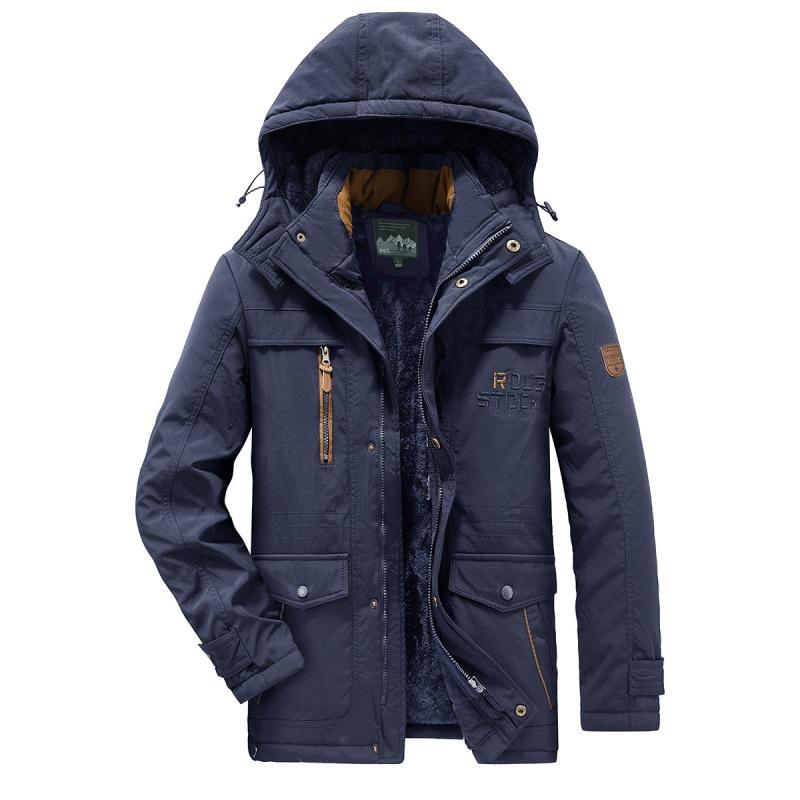 Men's Winter Loose Casual Coat Cold Resistant Medium Long Cotton Jacket