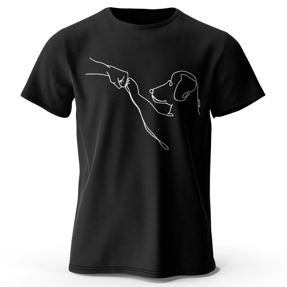 The Dog Friend Printed Modern Minimalist 100 Cotton TShirt Lightweight Round Neck Short Sleeve Tee Unisex Everyday Wear S