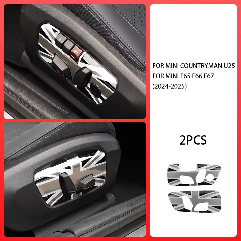 Car Seat Adjustment Button Panel Frame Trim Decoration Sticker Interior Accessories For Mini U25 Countryman Cooper S F65 F66 F67