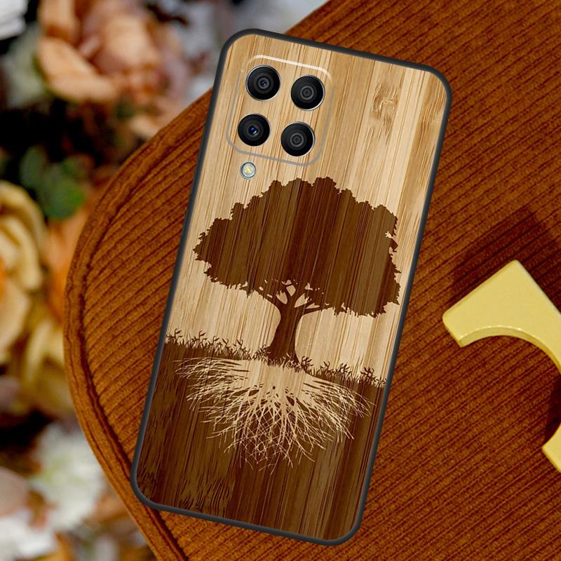 Tree Flower Bamboo Wood For Samsung Galaxy M32 M52 M12 M55 M15 M13 M23 M33 M53 M20 M21 M51 M34 M54 M30s M31s Case