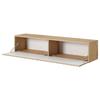 TV Stand - TELIRE - 140 Cm In Artisan Oak with Milled Front and Black Inserts