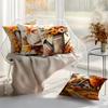 Autumn Maple Leaves Cushion Pillowcase Printed Polyester 45X45Cm Throw Pillowcover Decorative Sofa Cushion Pillowslip Home Decor