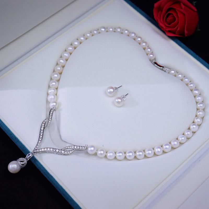 089 Japanese Style Freshwater Pearl Necklace - Light Luxury & Fashionable Design 8-9mm