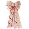And Stylish Versatile Double Layer Christmas Bow With Maple Leaf And Striped Design Decor For