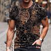 Vintage Ethnic Style Pattern T-Shirts Summer Fashion Trend Short Sleeve Casual Streetwear Loose Mens Clothing 3D Printed Men's T-shirts