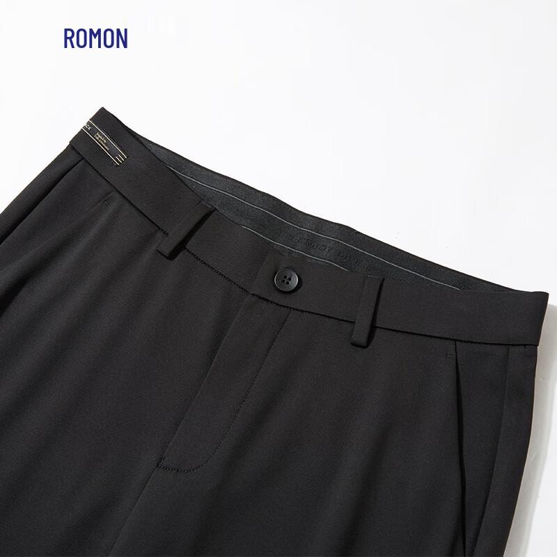 Romon Men's Modal & Silk Blend Business Casual Straight-Leg Pants