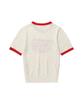 WACKY WILLY Women'S Typographic Short Sleeve Knit Cream