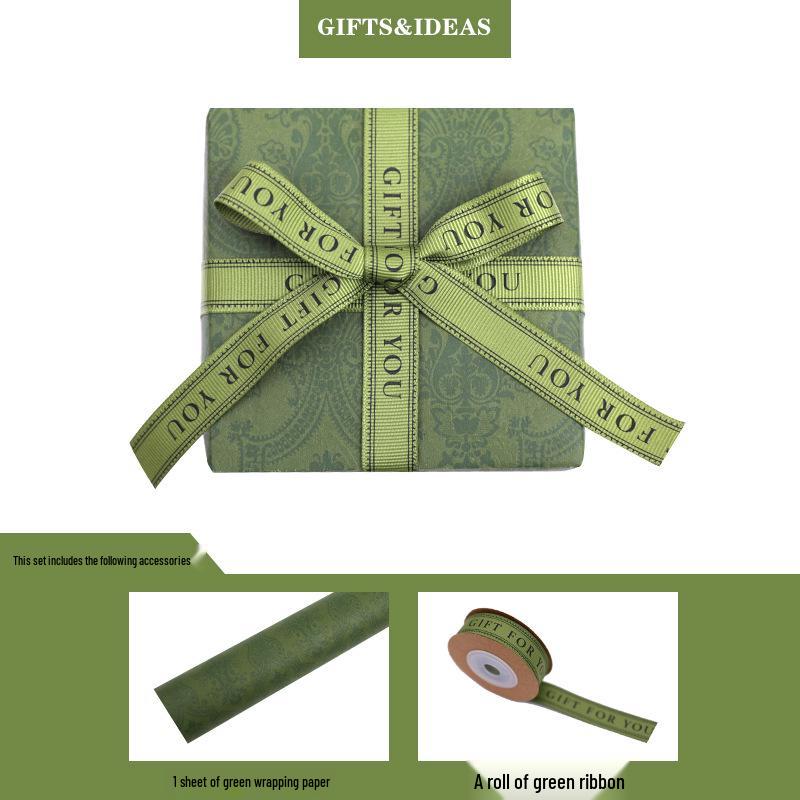 Retro Green Creative Gift Wrapping Paper - Large Size for Birthdays & Handmade Boxes