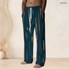 Men S Plus Size Printed Drawstring Waist Straight Leg Full Length Beach Pants With Pockets