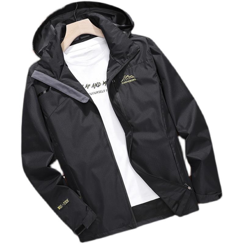 Men'S Autumn Outdoor Fattening Plus Size Mountaineering Suit Thin Charging Waterproof And Windproof Large Size Single Coat