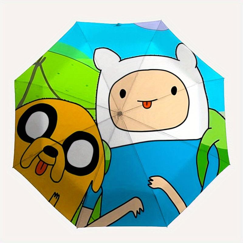 

Adventure Time Friendship Automatic Open/Close Umbrella Compact Travel Umbrella, 8 Rib Heavy Duty Construction, Ideal Gift, 182