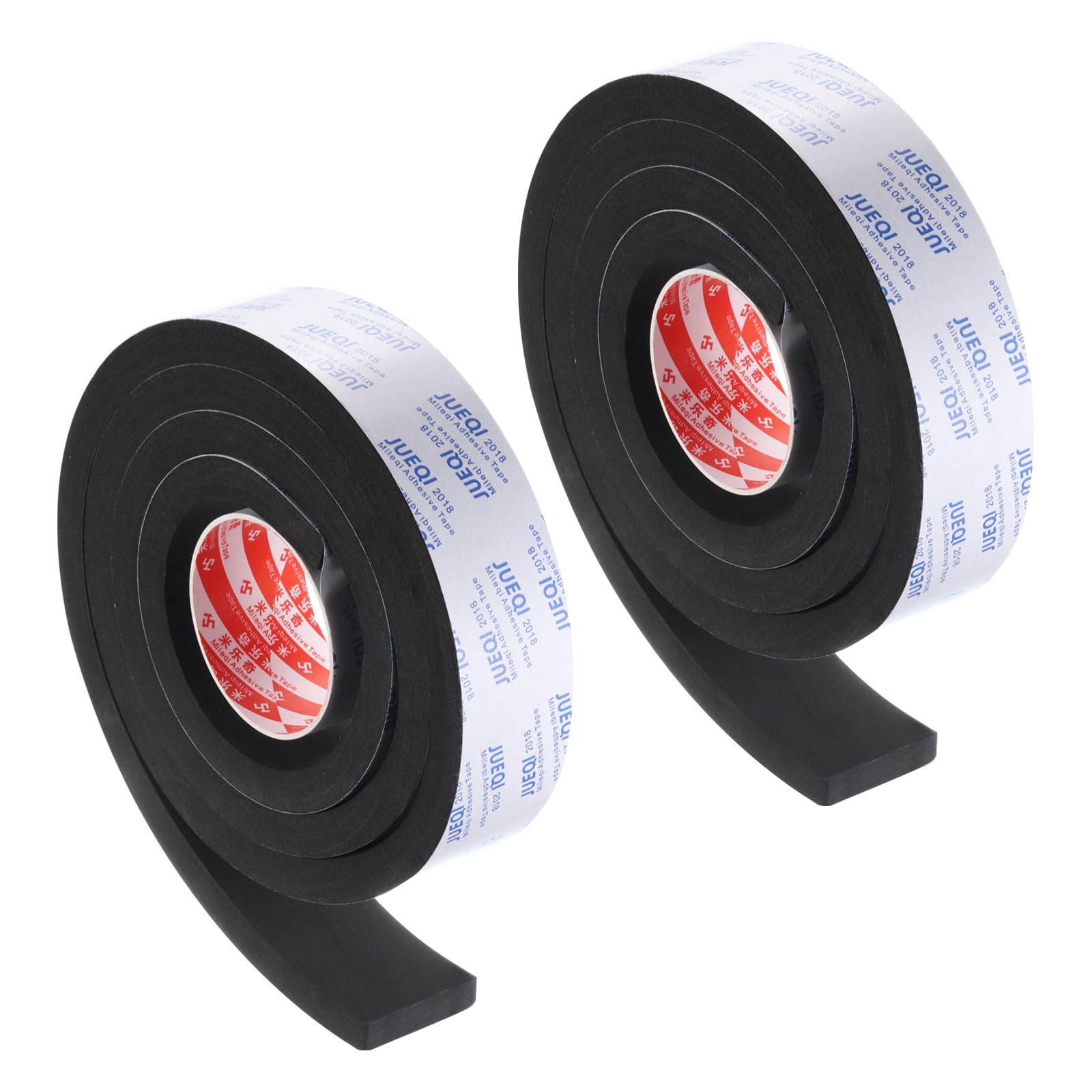 

PATIKIL Width x Thick x Insulating Foam Tape 2 Rolls Self Adhesive EVA Weatherstripping Pipe Door Window Insulation Soundproofing Black 2 5/8 6.6ft