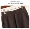 Women's Autumn/Winter Drapey High-Waisted Wide-Leg 100% Wool Knit Pants – Soft, Versatile, Casual, Floor-Length