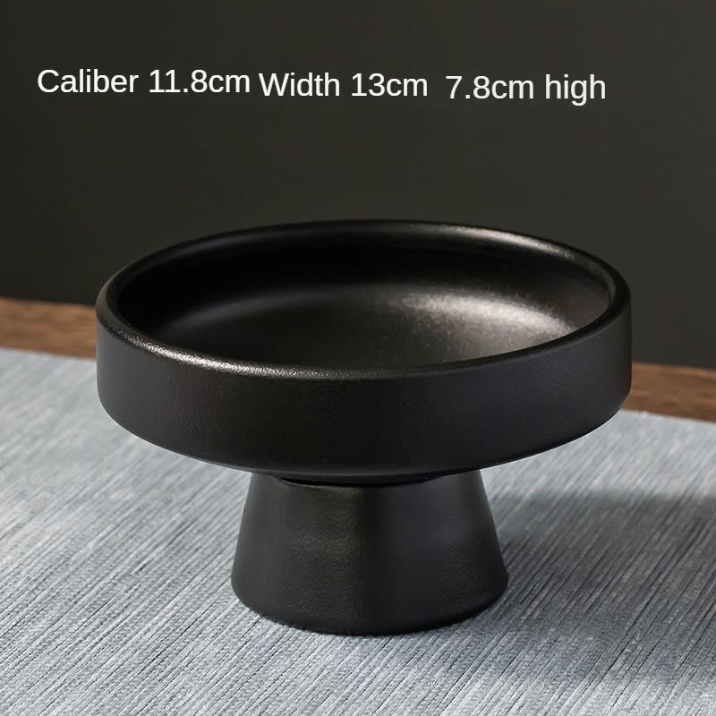 Chinese Style High Footed Fruit Tray Ceramic Tray Living Room Fruit Ornament Decoration Tray Tea and Snack Tray Decoration Tray