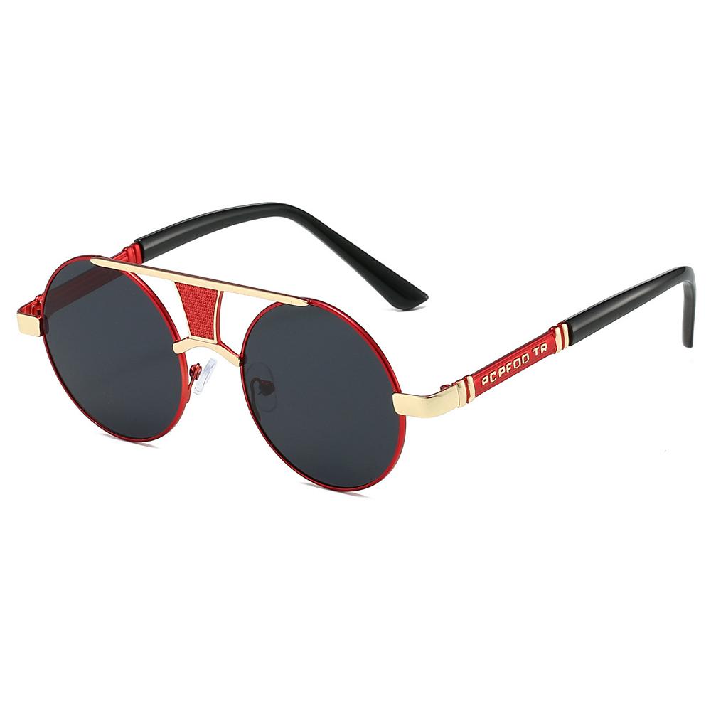 Fashion Vintage Round Sunglasses Double Bridge Retro Decor Sun Glasses Luxury Design Casual Uv400 Eyewear For Women & Men