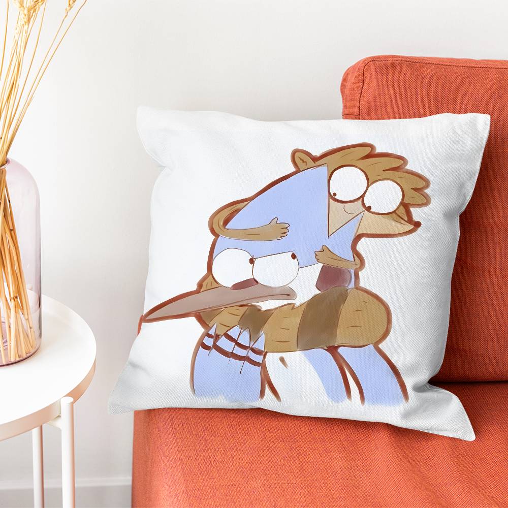 RRegular Rigby Show Pillow Case Plush Fabric Soft Pillowcase Double Sided Print Cushion Cover Household Gifts