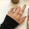 Korean Retro Geometric Double Finger Irregular Ring - Women's Fashion Jewelry