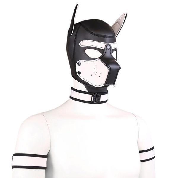 New Dog Rubber Mask Set Club Wear Cosplay Hood 4Pcs/set