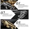 Fish Bone Fish Skeleton Pendant Surfer Chain Necklace Gold Black Unisex Jewellery