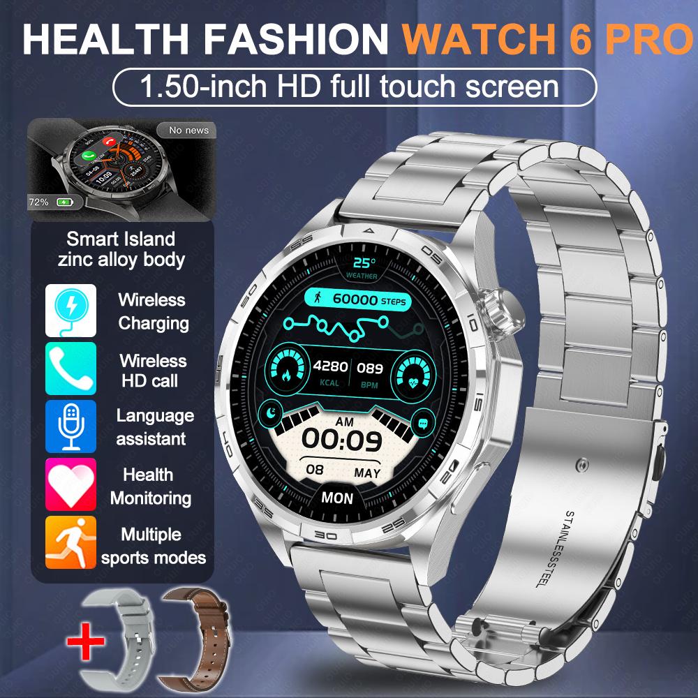 2026 New Watch 6 Pro Outdoor Sports Smart Watch Men 1.50” HD Screen GPS Track Tracking Altimeter Pressure Heart Rate Smart Watc