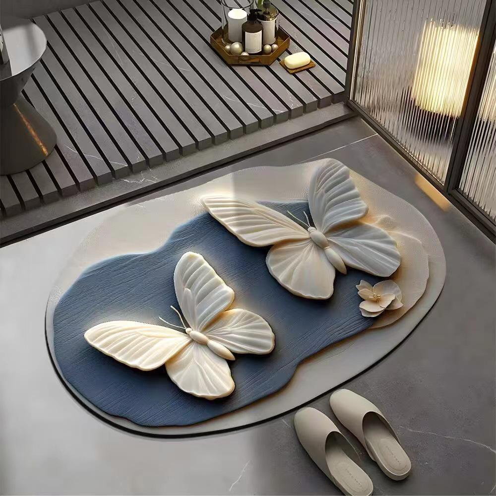 Irregular 3D Flower Diatom Mud Bathroom Anti-slip Absorbent Floor Mat