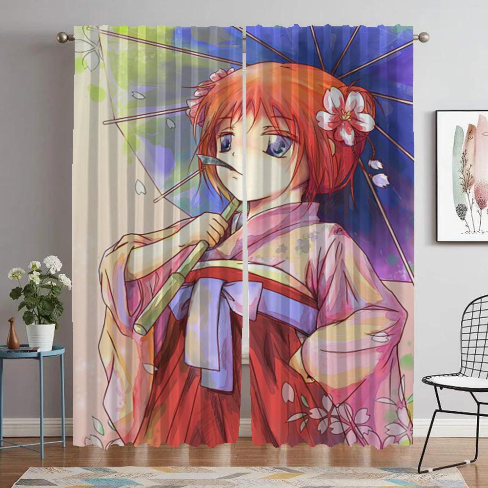 

GINTAMA Anti-mosquito Curtains for Living Room Tulle for Bedroom Home Interior Curtains 2 Pieces Shades Blackout Curtain Kitchen W50xH70cmx2pcs-CL