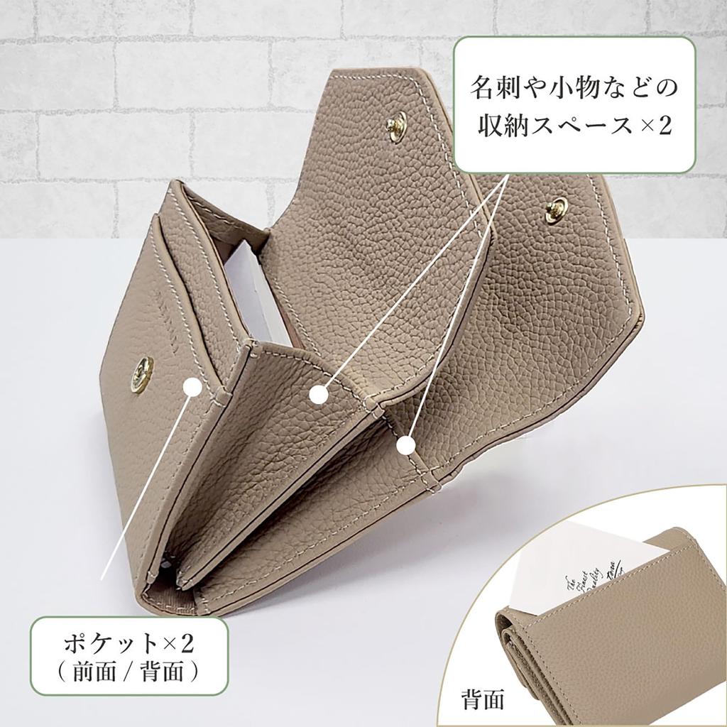 HANATORA Card CaseBusiness Card Holder, Large Capacity, 2 Pockets, Genuine Leather, Handmade, Button Closure, Compact, Unisex, Shrink-Resistant Calf