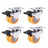 4Pcs Silent Swivel Castor Wheels 2 Inch Heavy Duty Double Row MPA Nylon Wheel With Brake For Trolley Maching Furniture Caster