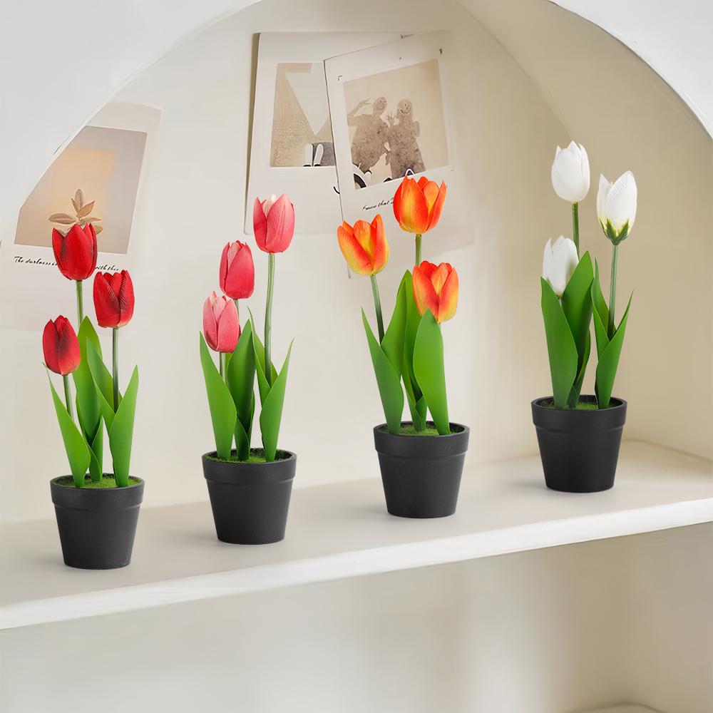 Mini Artificial Potted Flowers Bonsai - Lifelike Table Decor for Home & Garden, Fake Plant Ornaments