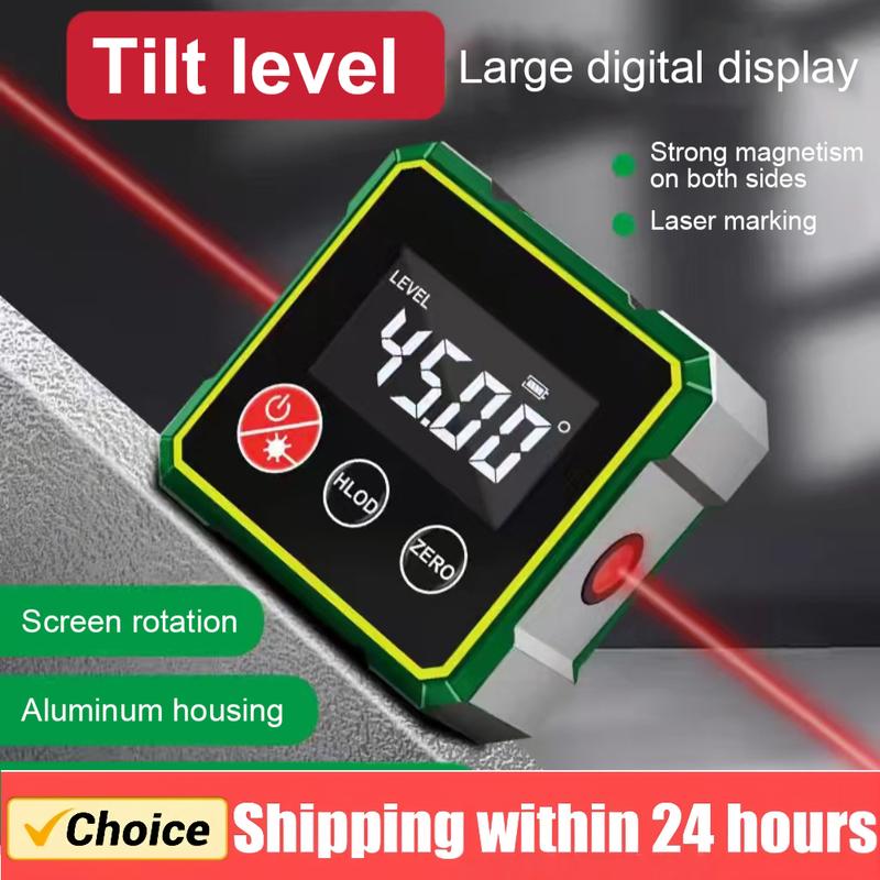 Electronic Magnetic Digital Angle Finder with Laser Gauge Protractor Inclinometer Level Magnets Level Ruler for Automobile Test