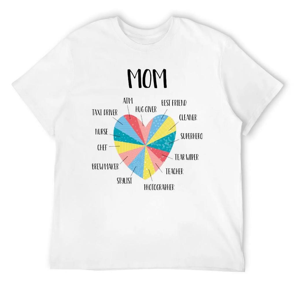 Mother's Day Mom Heart Multitasking Funny Mom Mom T-shirt Crewneck Campaign Top Tee Hipster Leisure Funny Geek USA Size