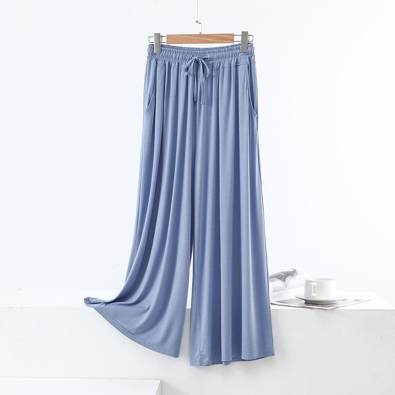 

Весна 2025 Брюки модал с высокой талией и широкими штанинами - Большой размер, Легкие, Повседневные, с карманами XL