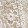 2Pcs Lace Bowknot Curtain Tiebacks, Bow Curtain Holdbacks with Pearls, Decorative Curtain Ties for Home Office Living Room Bedroom Wedding Party Decor