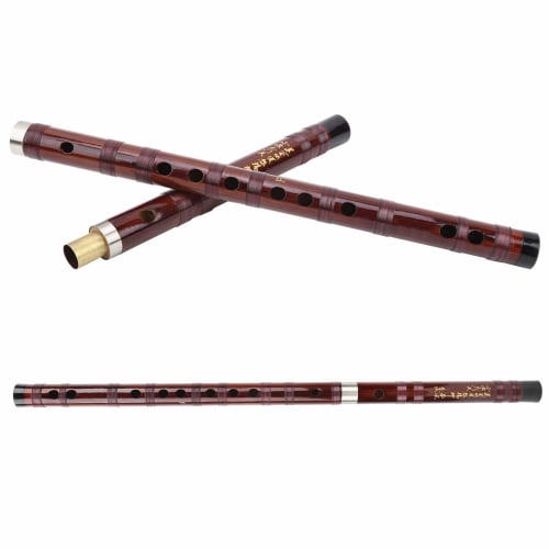Chinese Bamboo Flute, F Key, 2-Section Design, Accurate Tone Holes, Multi-Purpose Playing, Traditional Handmade, Bitter Bamboo Flute (Key of F)